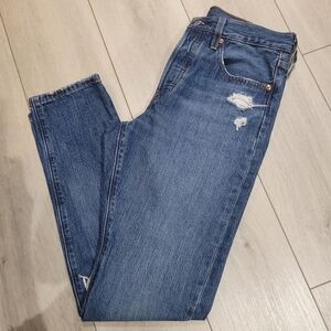 Levi's Womens Vintage Distressed Button Fly 501 Cotton Denim Jeans Size 27 Blue